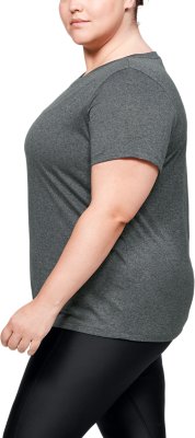 Refresh Mint/Metallic Silver, Medium Under Armour Womens Tech Short Sleeve Solid V-Neck Shirt 